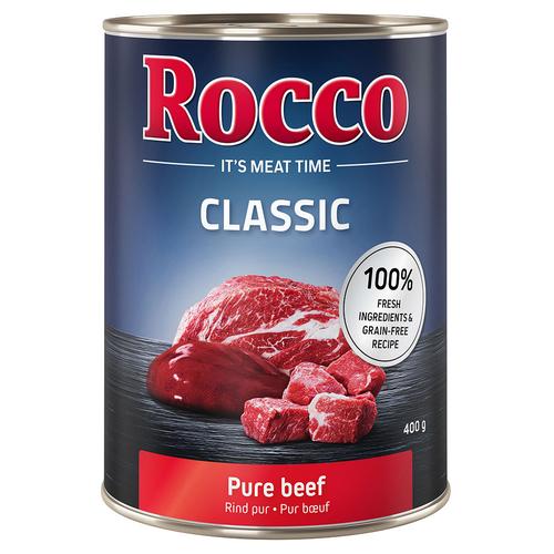 12x400g Classic Rind pur Rocco Hundefutter nass