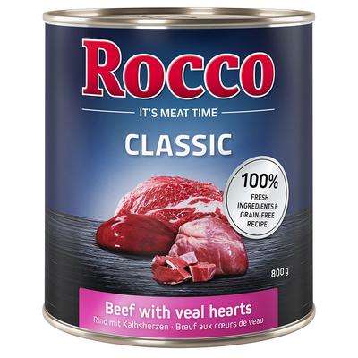 24x800g Classic Rind mit Kalbsherzen Rocco Hundefutter nass