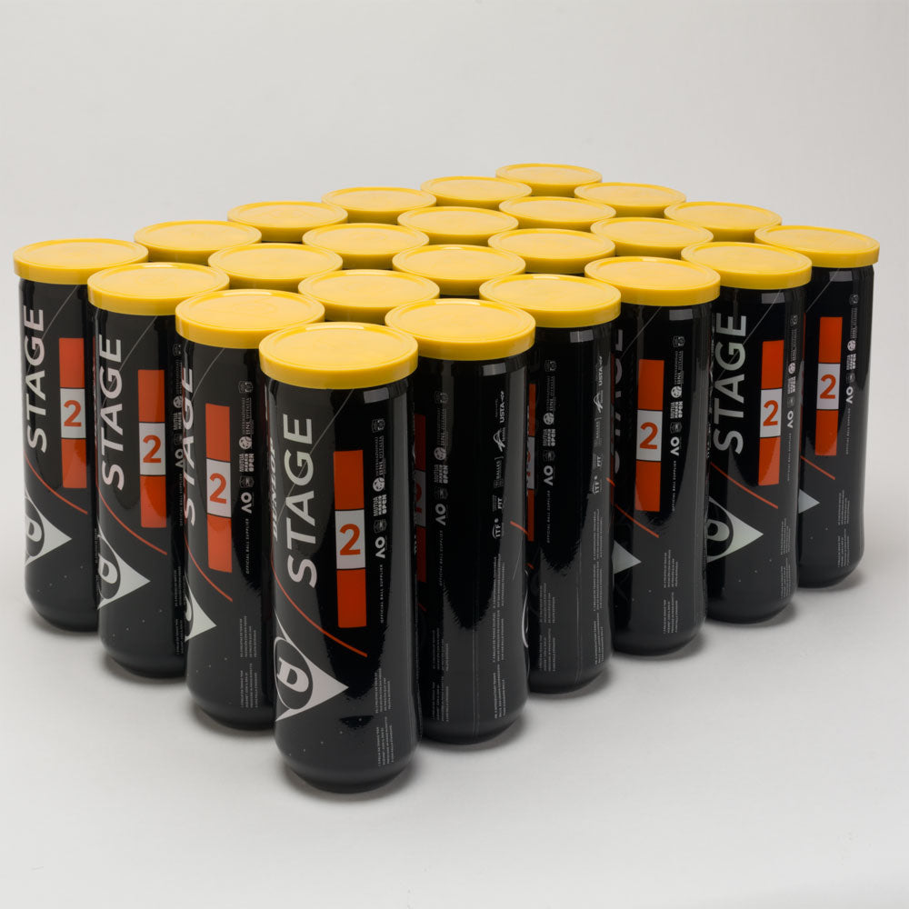 Dunlop Stage 2 Orange Training Ball 24 Cans Tennis Balls - Dunlop