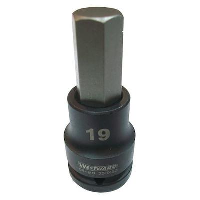 WESTWARD 20HX53 WESTWARD 3/4 in Drive Impact Socket Bit Standard Socket, Black