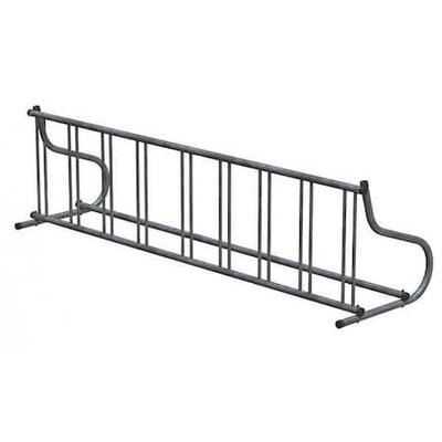 MADRAX QS-GR116-G Bike Rack,1-Sided,9-Bike,110 in.,Silver