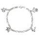 Alexander Castle 925 Sterling Silver Scottish Charm Bracelet with Thistle, Bagpipes, Nessie, & Scotty Dog - Scottish Gift for Women with Jewellery Gift Box