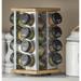 Kamenstein Warner 16-Jar Revolving Countertop Spice Rack Organizer w/ Free Spice Refills for 5 Years Wood/Glass in Brown/Gray | Wayfair 5134680