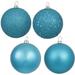 Vickerman 174388 - 2.4" Turquoise Matte Shiny Glitter Sequin Ball Christmas Tree Ornament (60 pack) (N596012A)