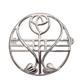 Alexander Castle 925 Sterling Silver Charles Rennie Mackintosh Brooch for Women - Silver Brooch Pin with Jewellery Gift Box - 28mm