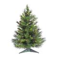 Vickerman 306666 - 3' x 22" Artificial Cheyenne Pine 100 Warm White Italian LED Lights Christmas Tree (A801004LED)