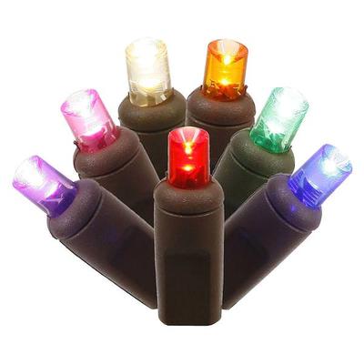 Vickerman 208373 - 150 Light Brown Wire Multi-Color 2' x 8' Wide Angle LED Net Light Christmas Light String Set (X4B2810)