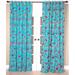 India's Heritage Nature/Floral Semi-Sheer Rod Pocket Single Curtain Panel 100% Cotton in Green/Blue | 96 H in | Wayfair P554 Turquoise 96