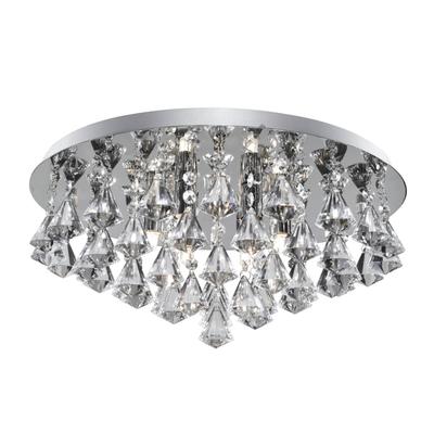 Searchlight Deckenlampe Hanna, Kristall Diamantform 45cm chrom