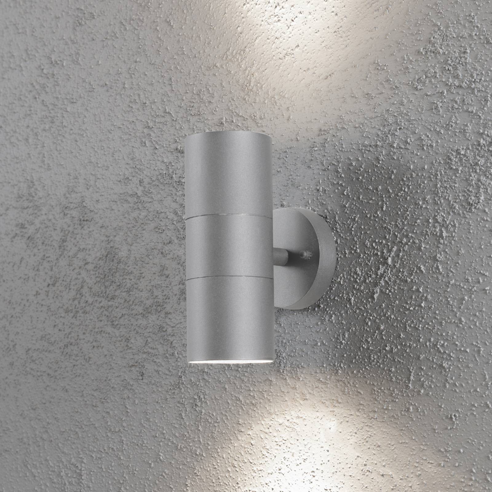 Konstsmide Aussenwandleuchte NEW, dimmbar, alu / grau / zink, Metall, Modern, Wandleuchte außen