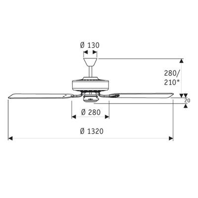 CasaFan Deckenventilator Classic Royal 132 braun/nussbaum Image
