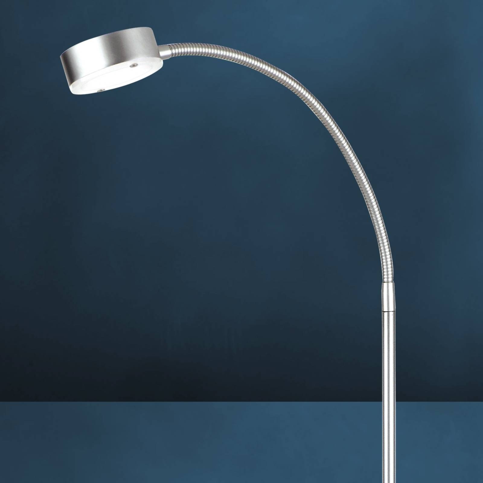 Busch LED Stehlampe SATURN, alu / grau / zink, für Wohn- / Esszimmer, Aluminium, Modern, LED Stehlampe
