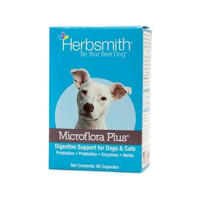 Herbsmith Microflora Plus for Digestion Capsules Daily Dog & Cat Supplement, 60 count