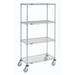 Nexel Wire Shelf Stem Caster Truck 4 Shelf Shelving Unit Wire/Metal | 69 H x 60 W x 18 D in | Wayfair C1860PSB