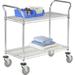 Nexel 2 Shelf Chrome Utility Cart w/ 2 Brake Casters Metal in Gray | 39 H x 60 W x 21 D in | Wayfair 2142P2CB