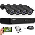 SANSCO 5MP 8 Channel DVR Outdoor CCTV Camera System with 1TB Hard Drive, 4x 1080P Home Security Camera, Waterproof, Face Human Detection, USB Backup, Remote Access, Email & APP Alert, Metal Housing
