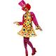 Clown Damenkostüm Mehrfarbig Reifkleid Hemd Fliege Gestreifte Strumpfhose Hut, Medium