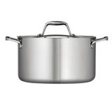 Tramontina Gourmet Tri-Ply Clad 6 Qt. Stock Pot w/ Lid Stainless Steel in Gray | 7.5 H x 12.75 W in | Wayfair 80116/040DS