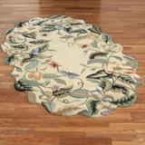 Magnolia Butterfly Oval Rug, 2'9" x 4'9", Black