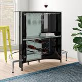 Wade Logan® Badnath Bar w/ Wine Storage Glass in Black/White | 43.25 H x 20 D in | Wayfair CST17538 22688966