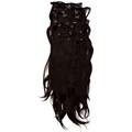 Love Hair Extensions Haarverlängerung Komplett-Set Silky Straight Thermofaser, 45 cm, 10 Haarteile, Natural Black