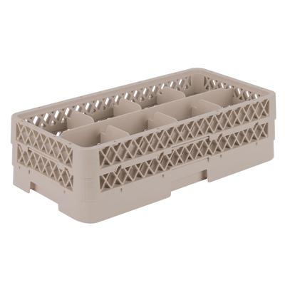 Vollrath HR1B1B Traex® Half-Size Beige 8 Compartment 5 1/2" Tall Glass Rack