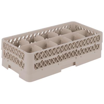 Vollrath HR1C1C Traex® Half-Size Beige 10 Compartment 5 1/2" Tall Glass Rack