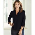 Draper's & Damon's Women's Essential Polo 3/4 Sleeve Tee - Black - PXL - Petite