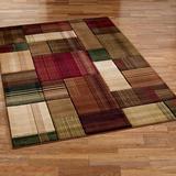 Transitional Block Rectangle Rug Multi Warm, 7'10" x 10'6", Multi Warm