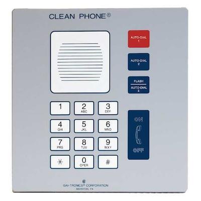 HUBBELL GAI-TRONICS 295-001F Cleanroom Telephone, Cordless, Color Gray