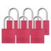 ABUS 72/30 KA X 6 Lockout Padlock,KA,Red,2-17/32"H,PK6