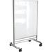 MooreCo Visionary Best-Rite® Free-Standing Magnetic Glass Board Glass/Metal in Gray/White | 48 H x 35.43 W in | Wayfair 74950