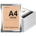 Clay Roberts A4 Frame, Photo Frame, Silver A4, Pack of 12, Picture Frame, Certificate Frame, Art Print Poster Frame, Freestanding and Wall Mountable, 21cm x 29.7cm Picture Frame Set