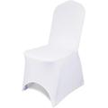 Trimming Shop 100pcs Chair Covers White Polyester Spandex Stretch Chair Cover Universal Washable Dining Chair Covers Protective Removable Slipcovers for Home Hotel Party Decoration