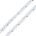 Bling Jewelry Men's Solid 7MM Diamond Cut .925 Sterling Silver Miami Cuban Curb Chain Necklace For Men Teens Women 18 Inch