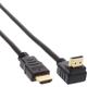 InLine 17007V HDMI Kabel, gewinkelt, HDMI-High Speed mit Ethernet, Stecker / Stecker, verg. Kontakte, schwarz, 7,5m