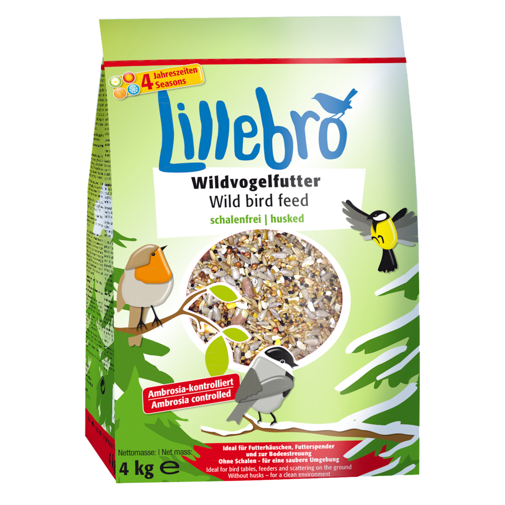 Lillebro Mangime per uccelli selvatici senza bucce - Set %: 3 x 4 kg