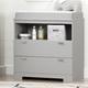 South Shore Reevo Narrow Changing Table w/ Storage Pure White Wood in Gray | 33.75 H x 36.25 W x 19 D in | Wayfair 10272
