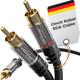 KabelDirekt – 10 m – Cinch-Y-Kabel, 1 Cinch auf 2 Cinch, Stereo-Audiokabel (Koax-Kabel, RCA-Stecker/Stecker, analog/digital, Adapter für Subwoofer/Verstärker/HiFi und Heimkino/Receiver, schwarz)