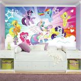 Room Mates Prepasted My Little Pony Cloud XL Chair Rail Ultra-Strippable 10.5' L x 6" W Wall Mural Paper in Indigo/Pink/White | 6 W in | Wayfair