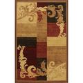 Home Dynamix Catalina Pierre Contemporary Scroll Area Rug Brown/Red 3 3 x5 2