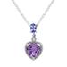 "Stella Grace Amethyst, Tanzanite & Diamond Accent Sterling Silver Heart Pendant Necklace, Women's, Size: 18"", Purple"