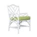 David Francis Furniture Chippendale Patio Dining Armchair w/ Cushion in White | 36 H x 22.5 W x 22 D in | Wayfair AW8084-NATURAL
