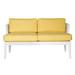 David Francis Furniture Mykonos 58" Wide Loveseat w/ Cushions Wicker/Rattan in White | 28 H x 58 W x 30 D in | Outdoor Furniture | Wayfair