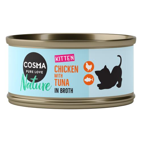 24x70g Nature Kitten Hühnchen&Thunfisch Cosma Katzenfutter