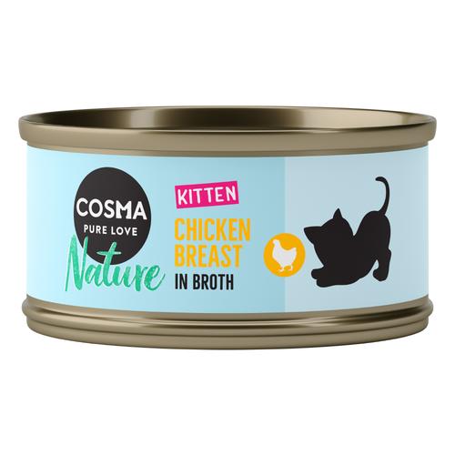 24 x 70g Nature Kitten Mixpaket Cosma Katzenfutter nass