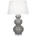 Robert Abbey Triple Gourd Table Lamp Ceramic/Metal in White/Brown | 33 H x 20 W x 20 D in | Wayfair A359X