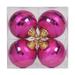 Vickerman 376591 - 4" Cerise Shiny Matte Glitter Mirror Ball Christmas Tree Ornament (4 pack) (M151409)