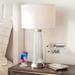 Possini Euro Hamish 28" Modern Ribbed Glass Outlet and USB Table Lamp