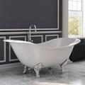 Cambridge Plumbing 71" x 30" Clawfoot Cast iron Bathtub w/ Faucet Cast Iron in Gray | 31 H x 71 W in | Wayfair DES-150-PKG-CP-NH